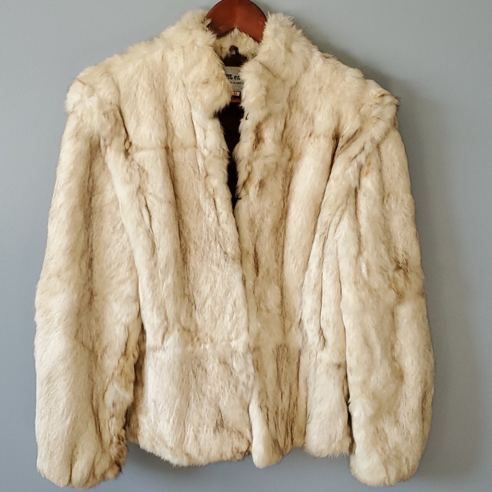 Rabbit pelt fur coat